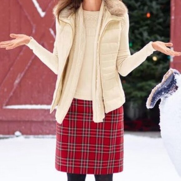 TALBOTS Tartan A Line Red Plaid Skirt 12P - Picture 1 of 15